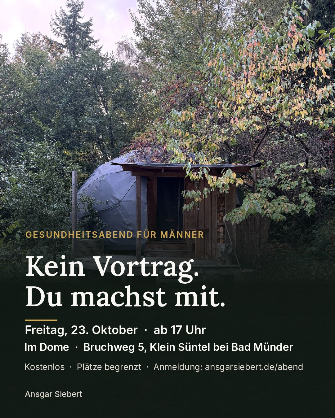 Einladung zum Gesundheitsabend für Männer am 23. Oktober 2026 im Dome in Klein Süntel
